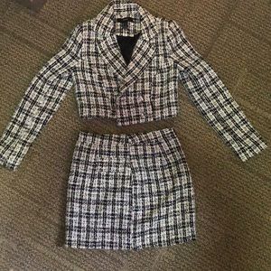 Plaid tweed set
